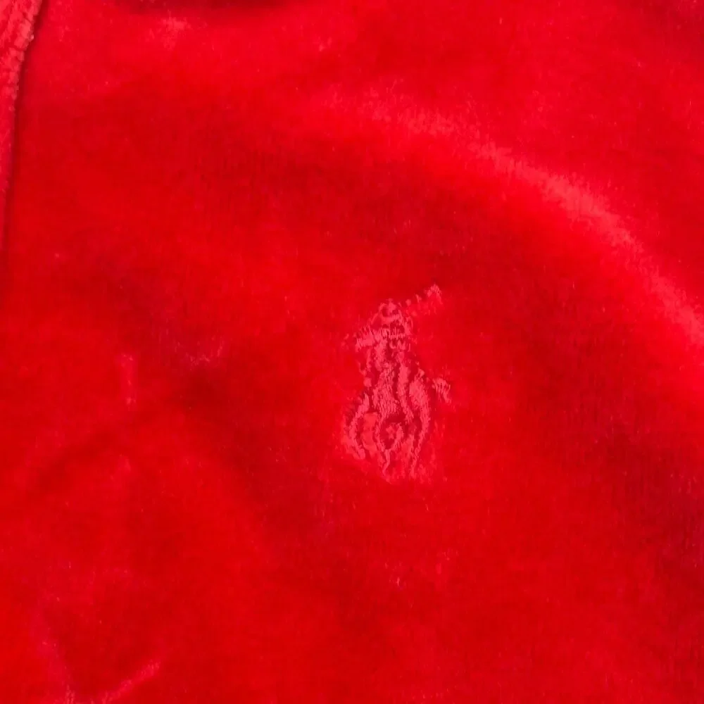 Red Velour Ralph Lauren Hoodie sz 12 M